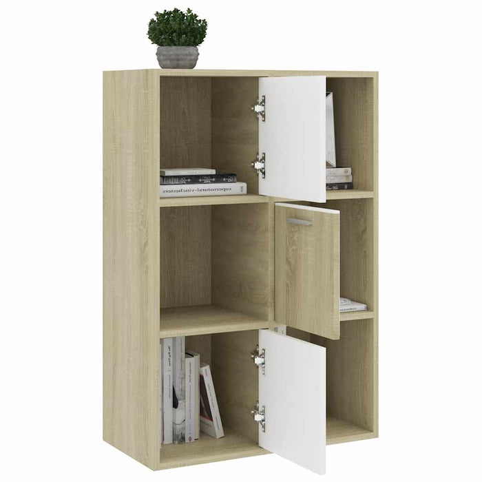 Dulap de depozitare alb & stejar Sonoma 60 x 29,5 x 90 cm PAL WALTI