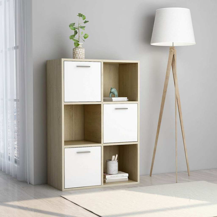 Dulap de depozitare alb & stejar Sonoma 60 x 29,5 x 90 cm PAL WALTI