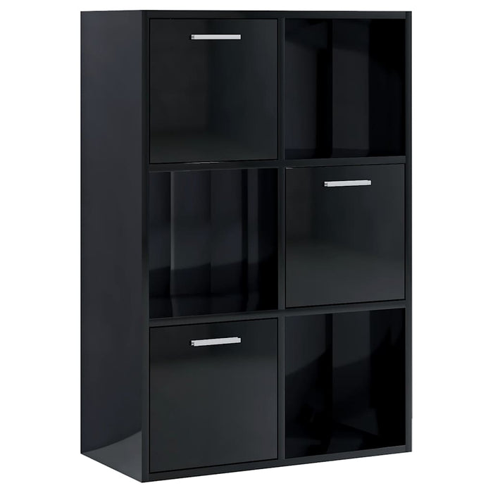 Dulap de depozitare, negru extralucios, 60 x 29,5 x 90 cm, PAL WALTI