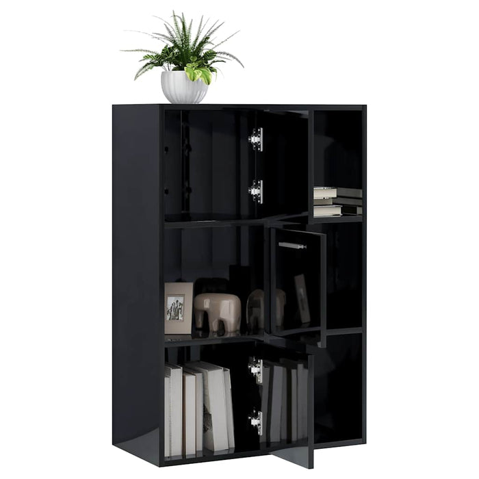 Dulap de depozitare, negru extralucios, 60 x 29,5 x 90 cm, PAL WALTI