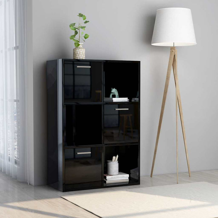Dulap de depozitare, negru extralucios, 60 x 29,5 x 90 cm, PAL WALTI