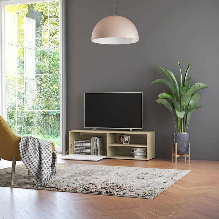 Dulap TV, alb/stejar Sonoma, 120 x 34 x 37 cm, lemn prelucrat WALTI