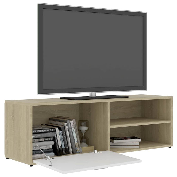 Dulap TV, alb/stejar Sonoma, 120 x 34 x 37 cm, lemn prelucrat WALTI