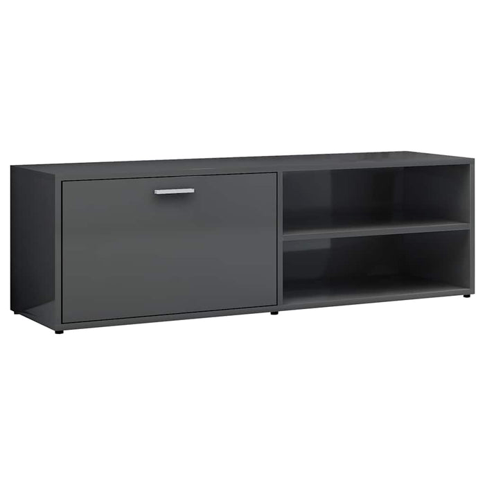 Dulap TV, gri extralucios, 120x34x37 cm, lemn prelucrat WALTI
