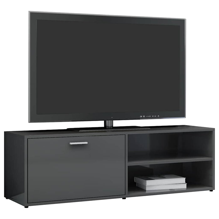 Dulap TV, gri extralucios, 120x34x37 cm, lemn prelucrat WALTI