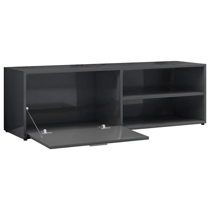 Dulap TV, gri extralucios, 120x34x37 cm, lemn prelucrat WALTI