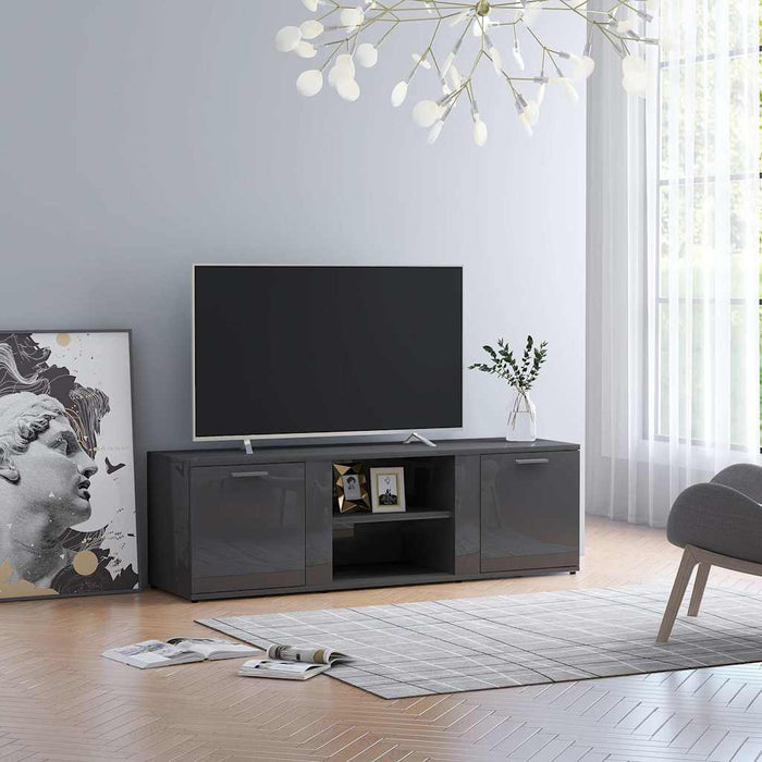 Comodă TV, gri extralucios, 120 x 34 x 37 cm, PAL WALTI