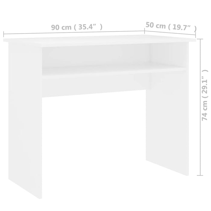 Birou, alb, 90x50x74 cm, lemn prelucrat - WALTI WALTI