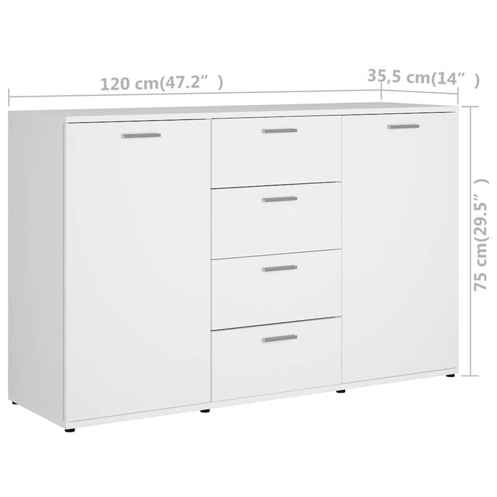 Dulap, alb, 120 x 35,5 x 75 cm, lemn prelucrat WALTI