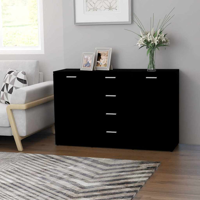 Servantă, negru, 120 x 35,5 x 75 cm, lemn prelucrat WALTI