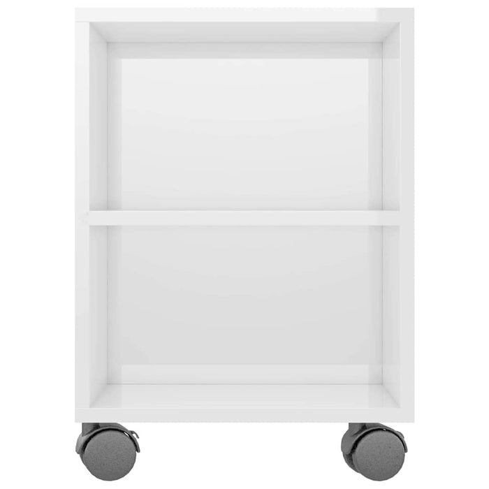 Comodă TV, alb extralucios, 120x35x48 cm, lemn prelucrat WALTI