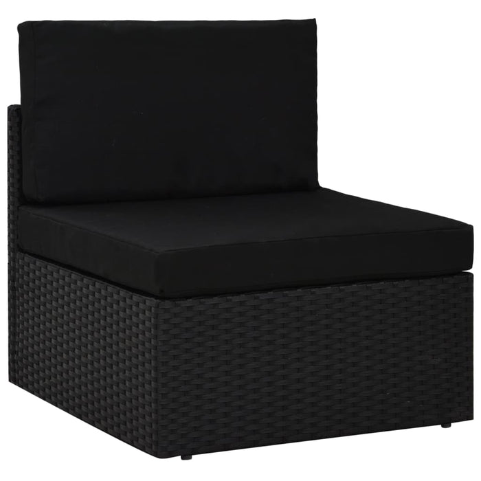 Canapea de mijloc modulară, negru, poliratan - WALTI WALTI