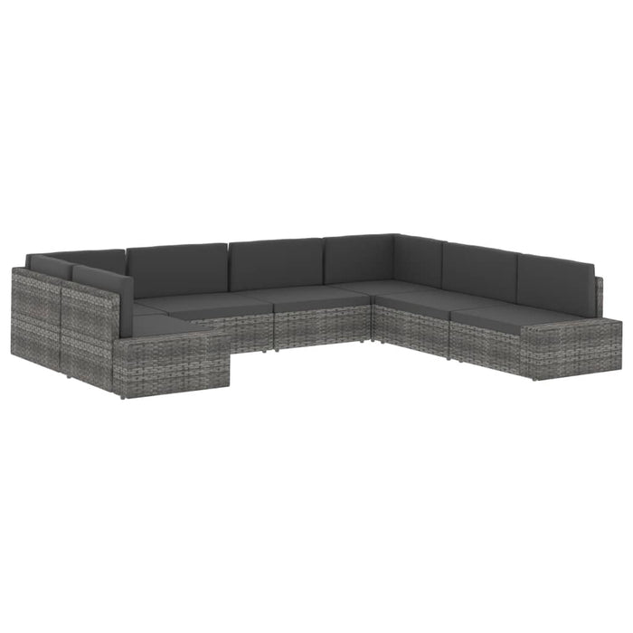 Canapea de colț modulară, negru, poliratan - WALTI WALTI