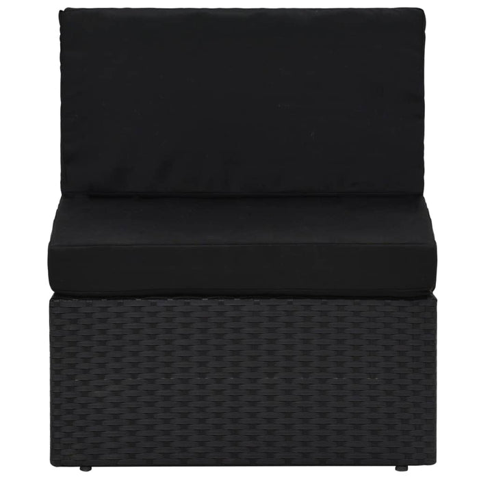 Set mobilier de grădină, 2 piese, negru, poliratan - WALTI WALTI