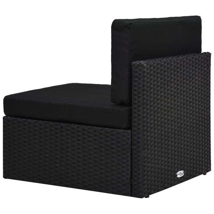 Set mobilier de grădină, 2 piese, negru, poliratan - WALTI WALTI