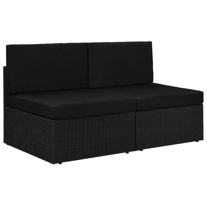 Canapea modulară cu 2 locuri, negru, poliratan - WALTI WALTI