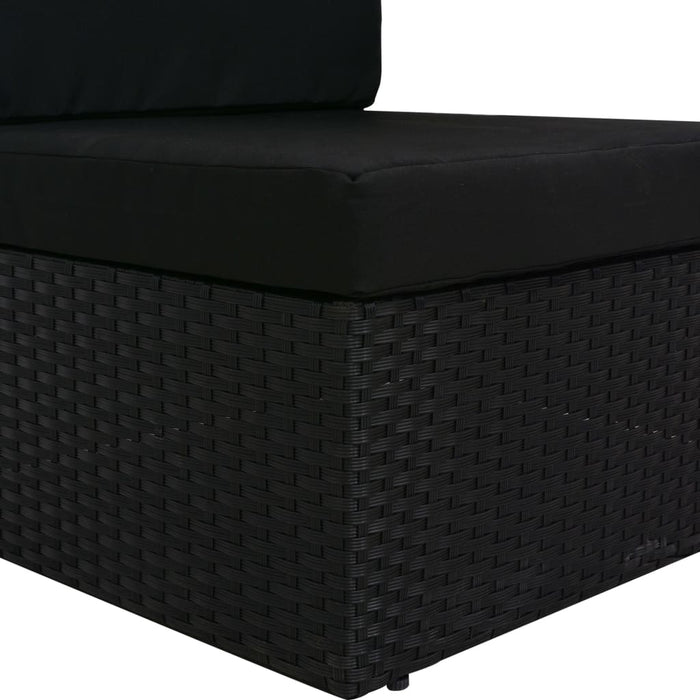 Set mobilier de grădină, 3 piese, negru, poliratan - WALTI WALTI