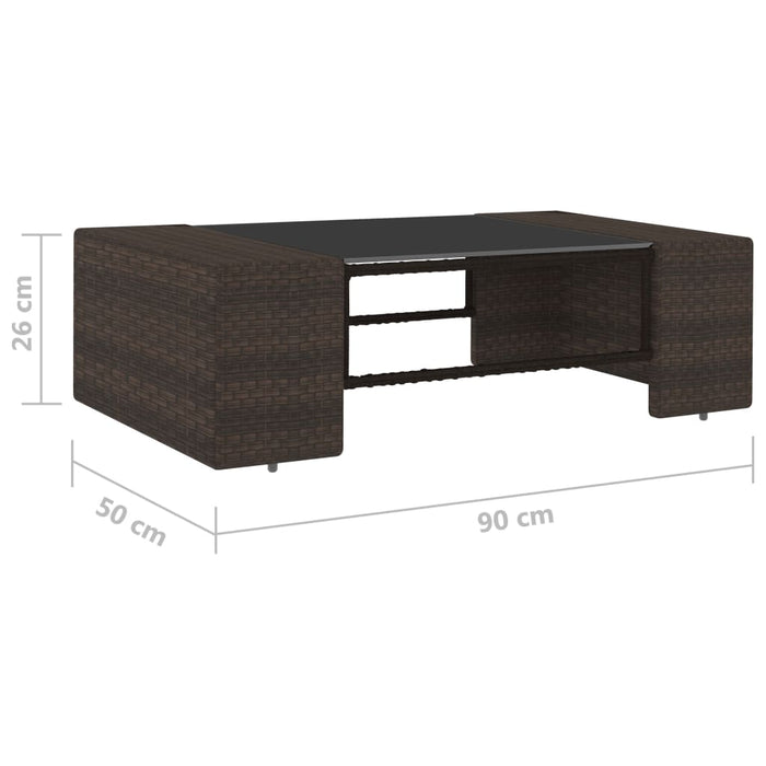 Set mobilier de grădină, 2 piese, maro, poliratan - WALTI WALTI