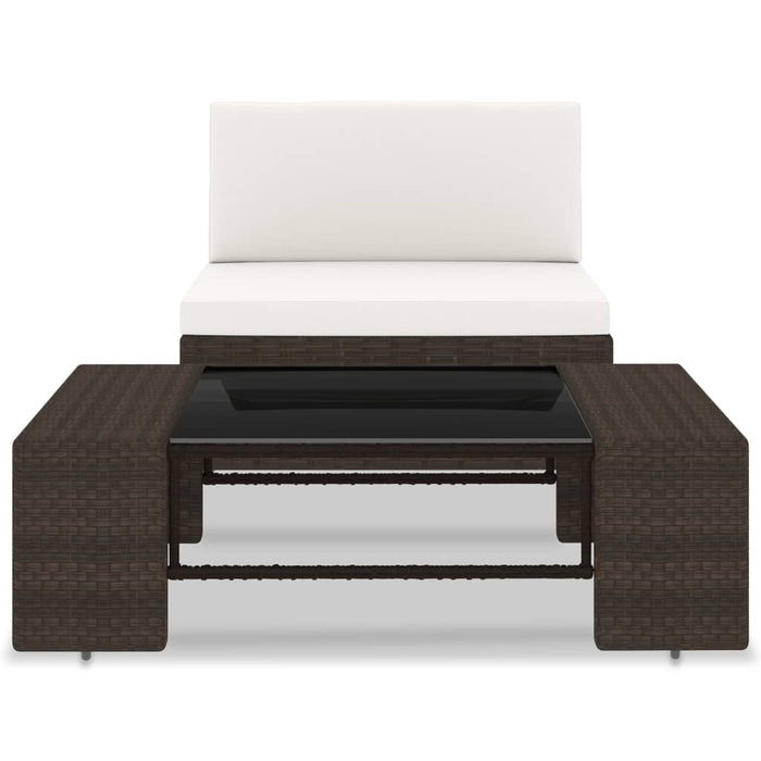 Set mobilier de grădină, 2 piese, maro, poliratan - WALTI WALTI