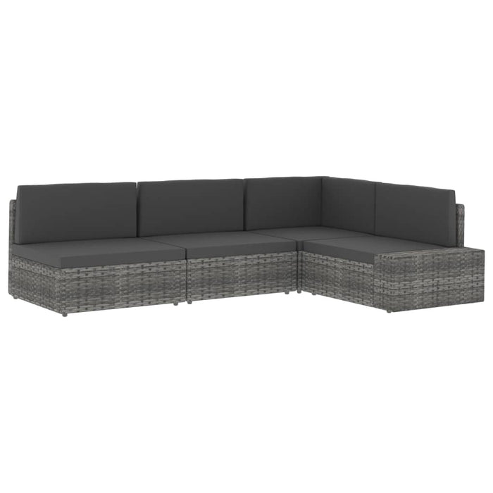 Canapea de colț modulară, gri, poliratan - WALTI WALTI
