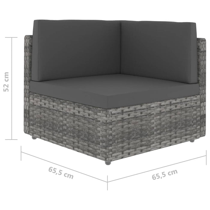 Canapea de colț modulară, gri, poliratan - WALTI WALTI