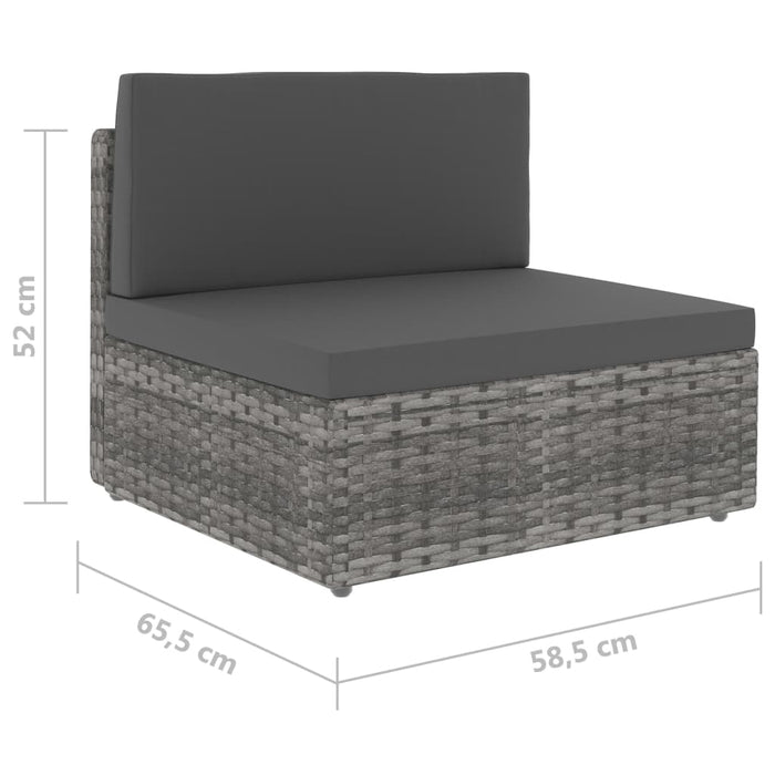 Set mobilier de grădină, 2 piese, gri, poliratan - WALTI WALTI