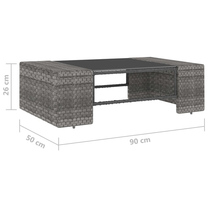 Set mobilier de grădină, 2 piese, gri, poliratan - WALTI WALTI