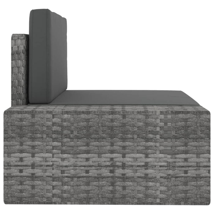 Set mobilier de grădină, 3 piese, gri, poliratan WALTI