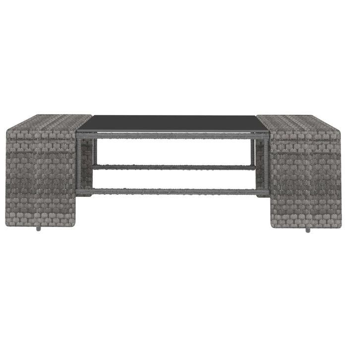 Set mobilier de grădină, 3 piese, gri, poliratan WALTI