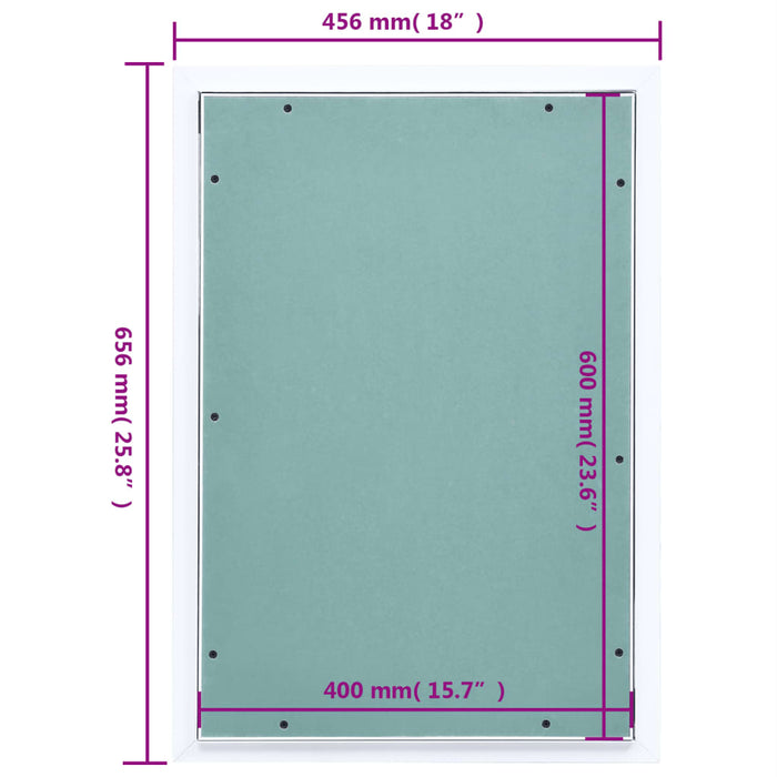 Trapă de acces din gips-carton, cadru de aluminiu, 400 x 600 mm WALTI
