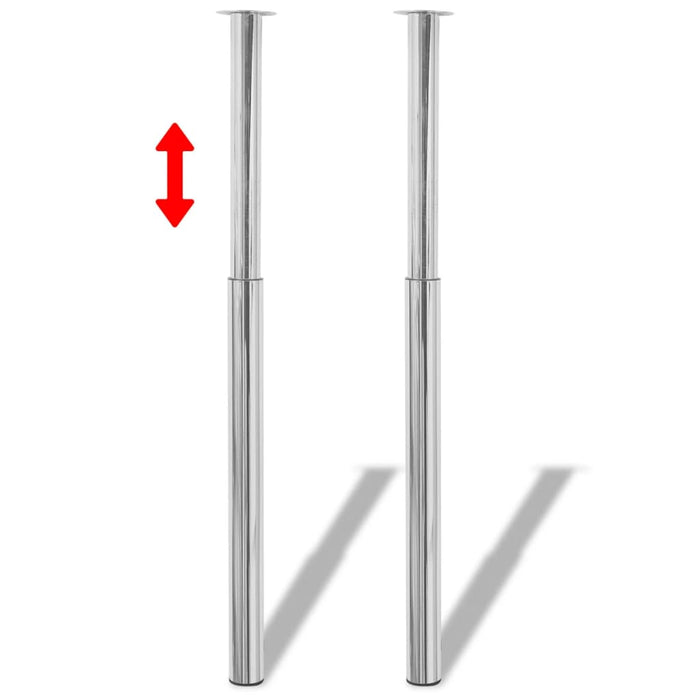 Picioare de masă telescopice, 4 buc., crom, 710 mm-1100 mm - WALTI WALTI