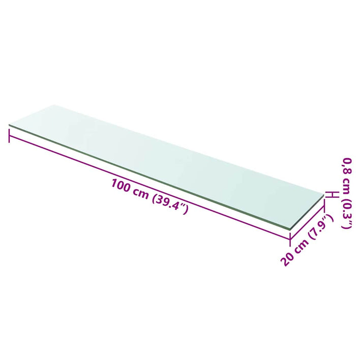Rafturi, 2 buc., 100 x 20 cm, panouri sticlă transparentă - WALTI WALTI