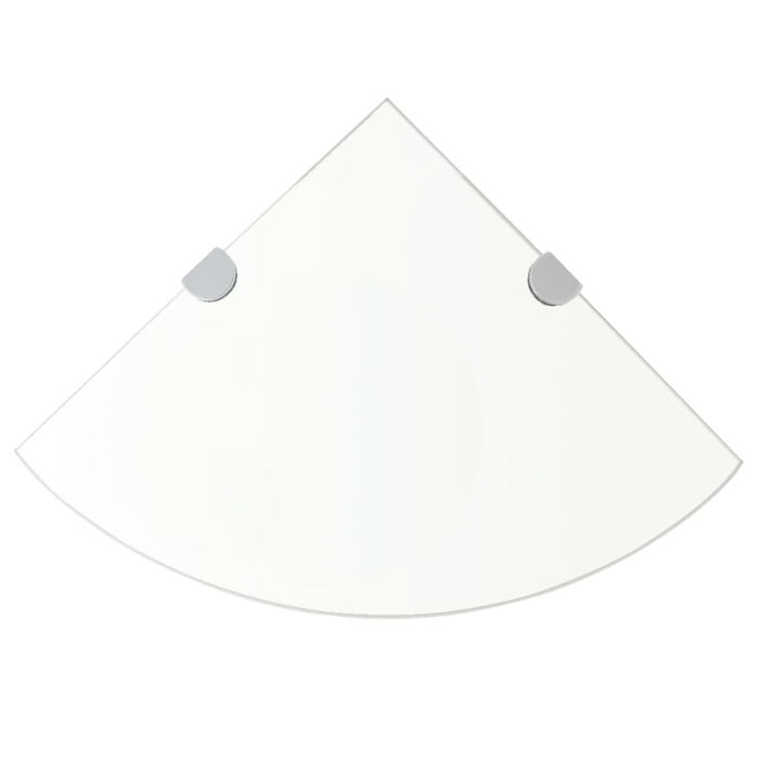 Rafturi de colț cu suporturi crom 2 buc. transparent 25x25 cm sticlă WALTI