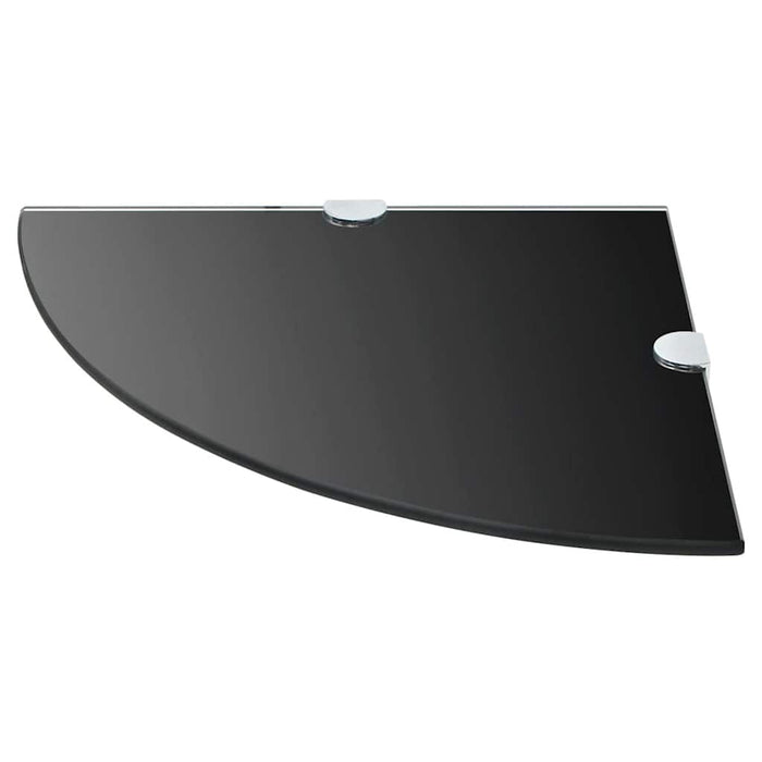 Rafturi de colț cu suporturi crom 2 buc. negru 35x35 cm sticlă - WALTI WALTI