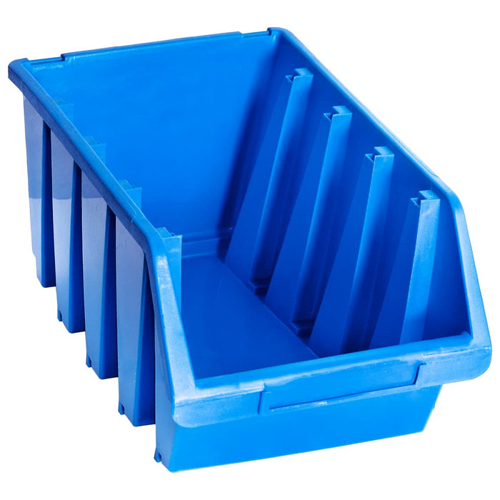Cutii de depozitare stivuibile, 14 buc., albastru, plastic - WALTI WALTI