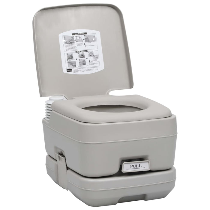 Toaletă portabilă pentru camping, gri, 10+10 L WALTI