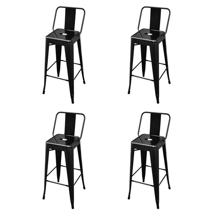 Scaune de bar, 4 buc., negru, plastic WALTI