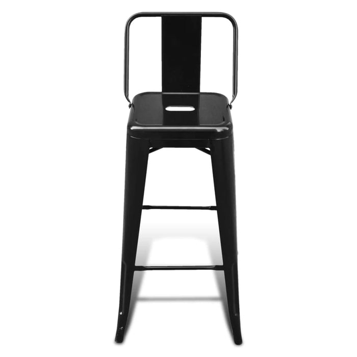Scaune de bar, 4 buc., negru, plastic WALTI