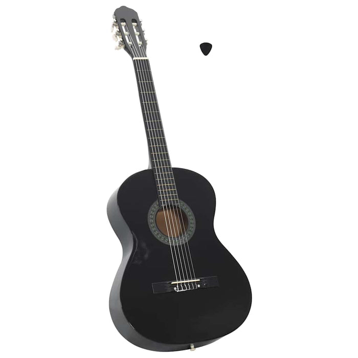 Chitară clasică începători, negru, 4/4 39", lemn de tei - WALTI WALTI