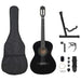 Set de chitară clasică începători, 12 piese, negru, 4/4 39" - WALTI WALTI