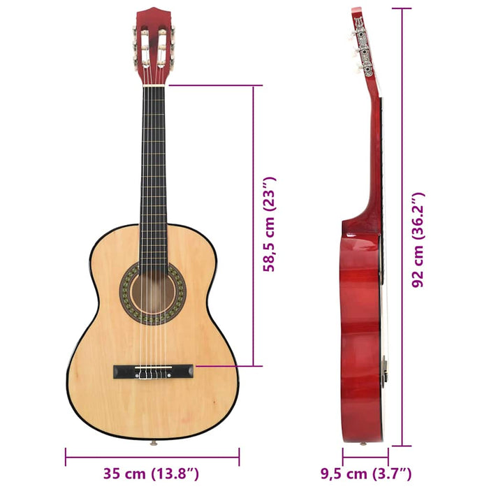 Set de chitară clasică de începători, 8 piese, 3/4 36" - WALTI WALTI