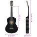 Set de chitară clasică începători, 8 piese, negru, 1/2 34" - WALTI WALTI