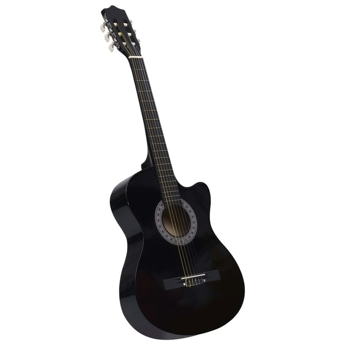 Set chitară clasică occidentală 12 piese 6 corzi negru 38" - WALTI WALTI