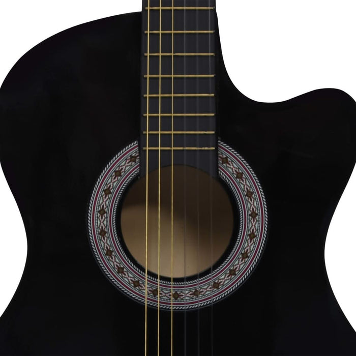 Set chitară clasică occidentală 12 piese 6 corzi negru 38" - WALTI WALTI
