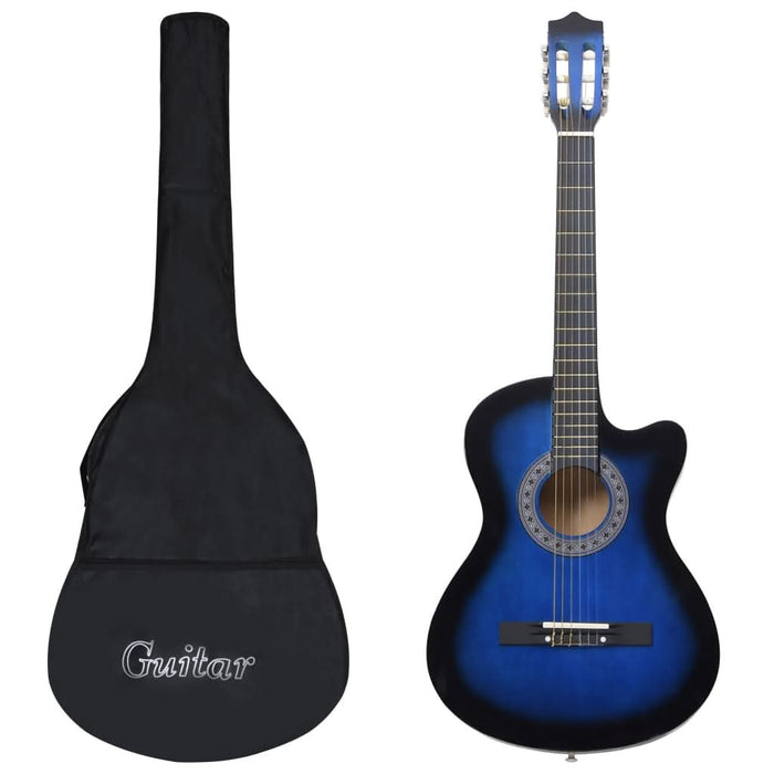 Set chitară clasică occidentală 12 piese 6 corzi albastru 38" - WALTI WALTI