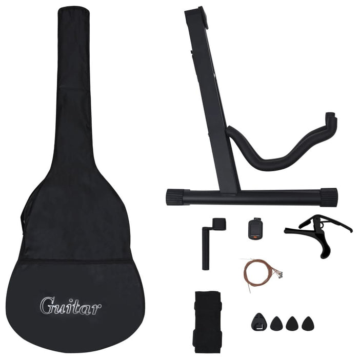 Set chitară clasică occidentală 12 piese 6 corzi albastru 38" - WALTI WALTI