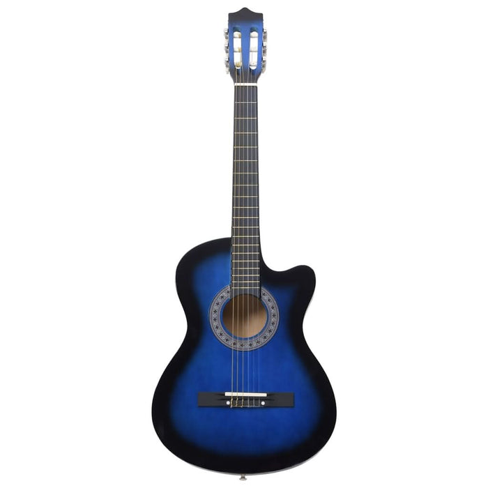 Set chitară clasică occidentală 12 piese 6 corzi albastru 38" - WALTI WALTI