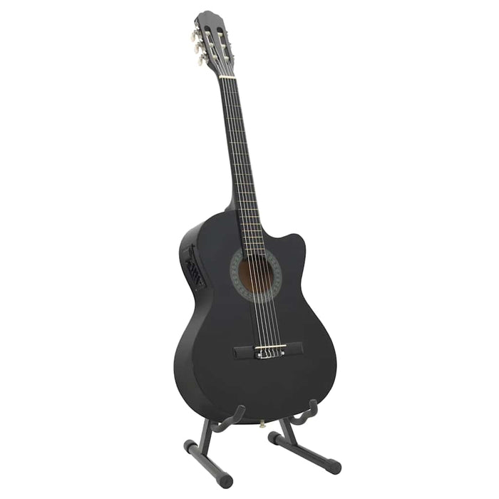 Set chitară acustică cu egalizator, 12 piese, 6 corzi, negru - WALTI WALTI