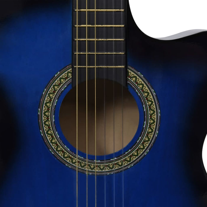 Set chitară acustică cu egalizator, 12 piese 6 corzi, albastru - WALTI WALTI