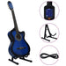 Set chitară acustică cu egalizator, 12 piese 6 corzi, albastru - WALTI WALTI